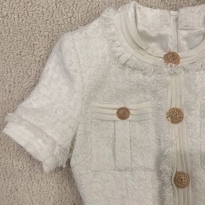 SIERRA DARIEN WHITE GOLDEN BUTTONS DRESS (NEW)